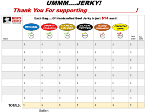 Fundraising Order Form Order